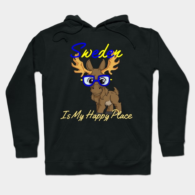 Sweden Moose Lover Hoodie by Design Seventytwo